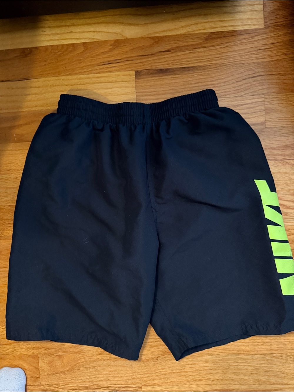 Nike Black Shorts with Neon Yellow Logo